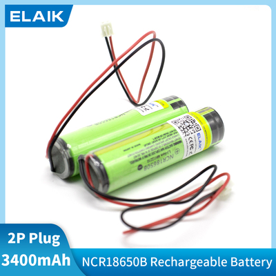 NCR18650B 3.7v 3400 mah 18650 Lithium Rechargeable Battery w PCB+2P plug