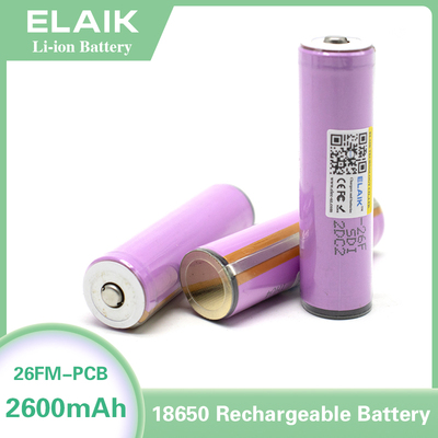 ICR18650 3.7V 2600mAh rechargeable lithium-ion battery 26FM w/PCB