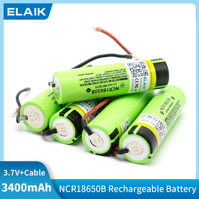 NCR18650B 3.7v 3400 mah 18650 Lithium Rechargeable Battery w/DIY cable