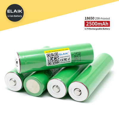 (25R-Button top)INR18650 , 3.7V 2500mAh Rechargeable lithium battery Premium cell power battery