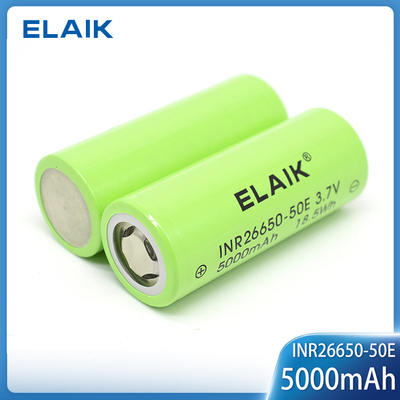 INR26650 5000mAh 3.7V high capacity rechargeable lithium-ion battery flat top