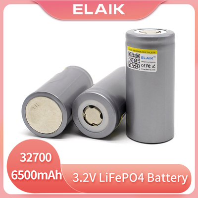 3.2V 6500mAh 32700 LiFePO4 Battery 35A continuous discharge Max 55A High power battery Gray Flat Top