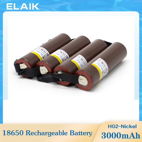 18650 3.7V 3000mAh Rechargeable power Lithium Battery HG2 w/DIY nickel