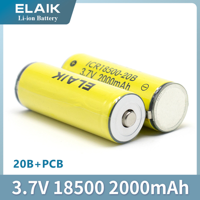 ELAIK ICR18500 3.7V, 2000mAh Rechargeable lithium-ion battery w/PCB